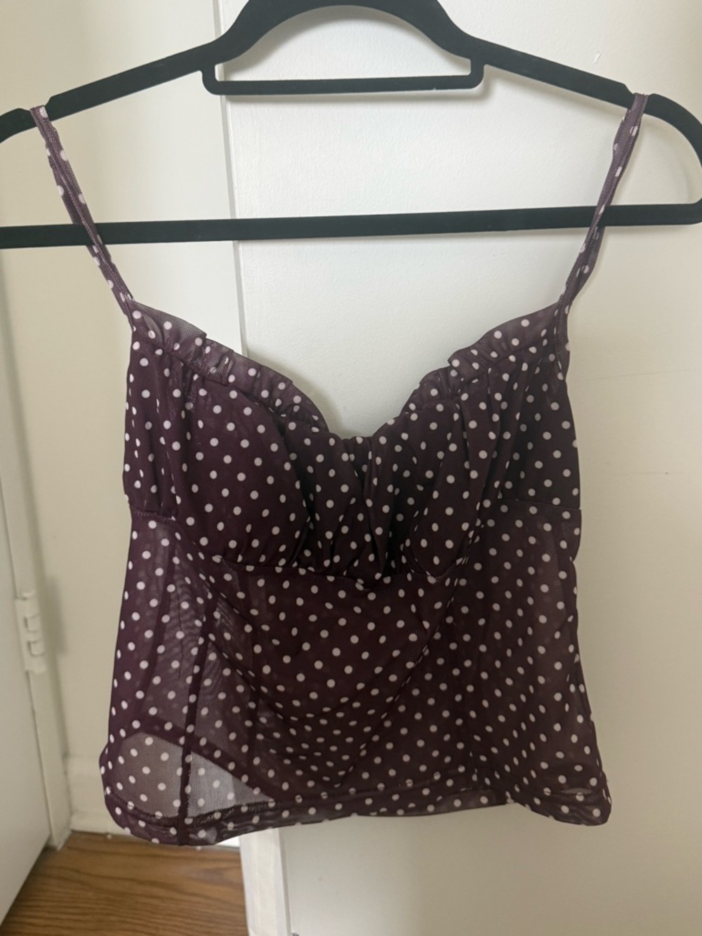 Peppermayo Plum Polka Dot Sheer Cami